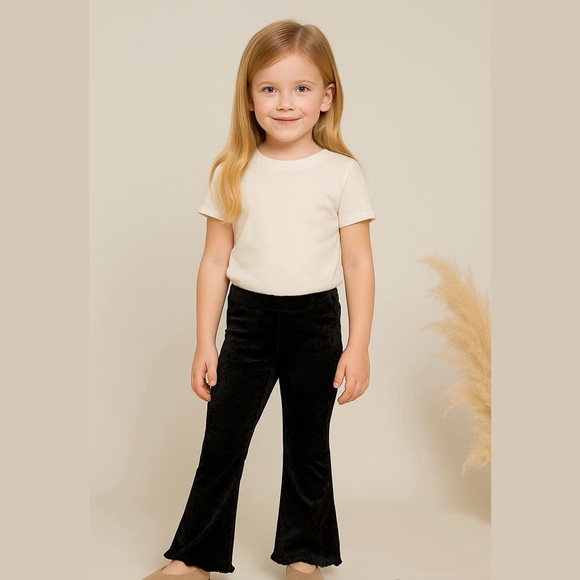 art class Other - Art Class• Target Girls Velvet Black Pants Leggings Flare Lettuce Hem NWT M 7/8